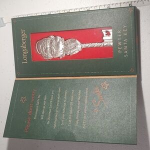 Longaberger Pewter Santa Key From 2002 New In Box Santa Clause